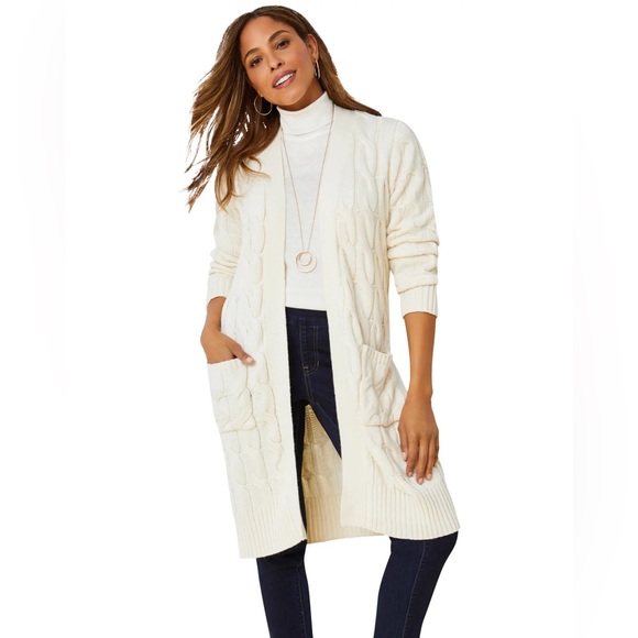 Jessica London Sweaters - Cable Duster Cardigan